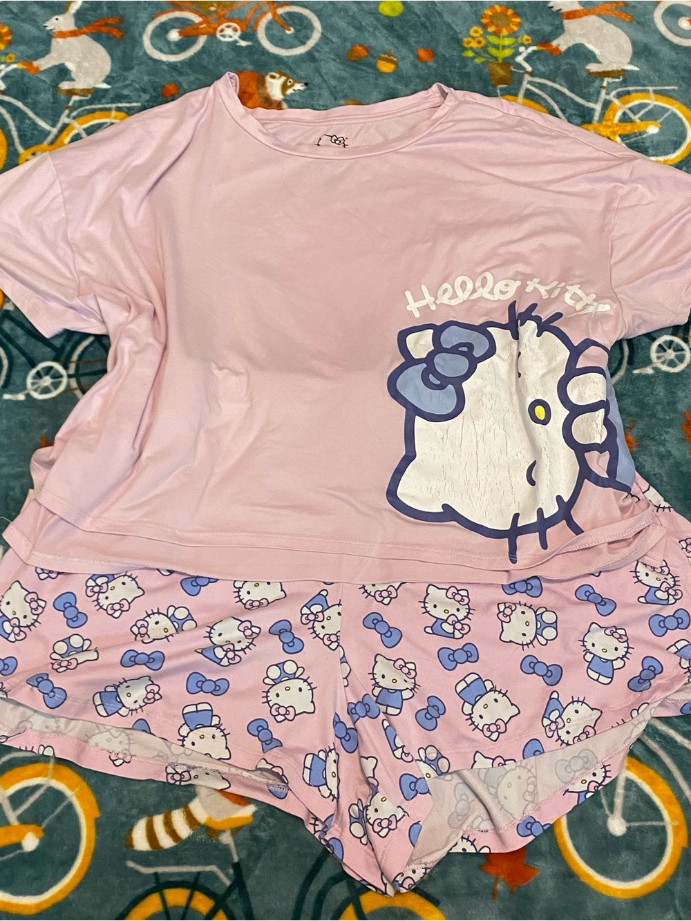 Pink Hello Kitty Sanrio Pajama Set Shorts & Top - Women’s 2XL